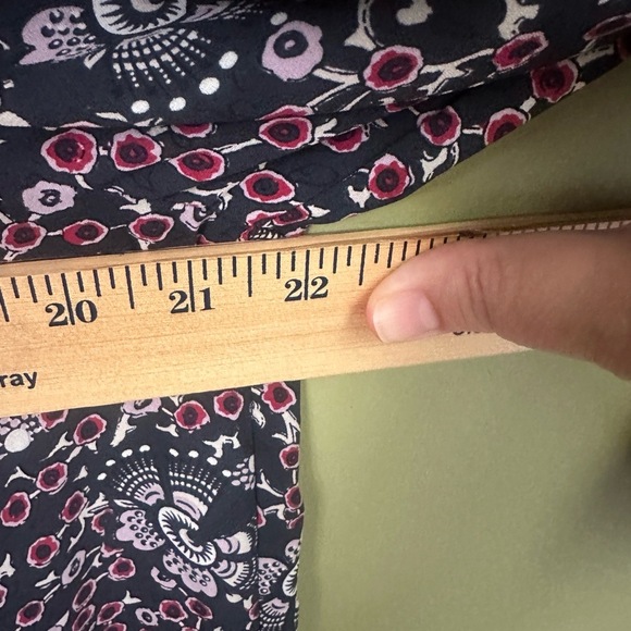 LOFT Womens Top Sz Blouse Purple‎ Floral Long Sleeve Boho Peasant Cottagecore - Picture 9 of 9